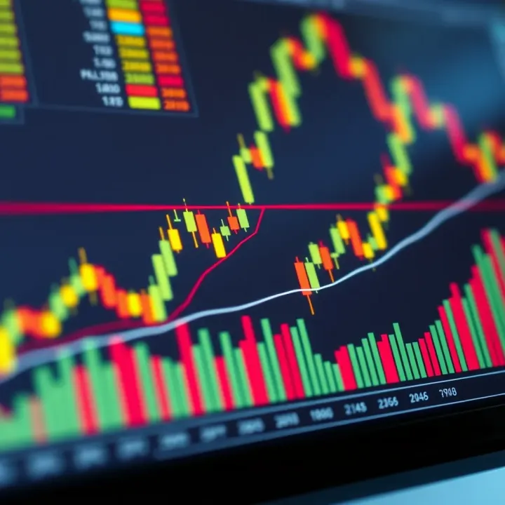 Technical Analysis: Key Tools and Chart Patterns Chart displaying candlestick patterns and volume bars for financial market analysis