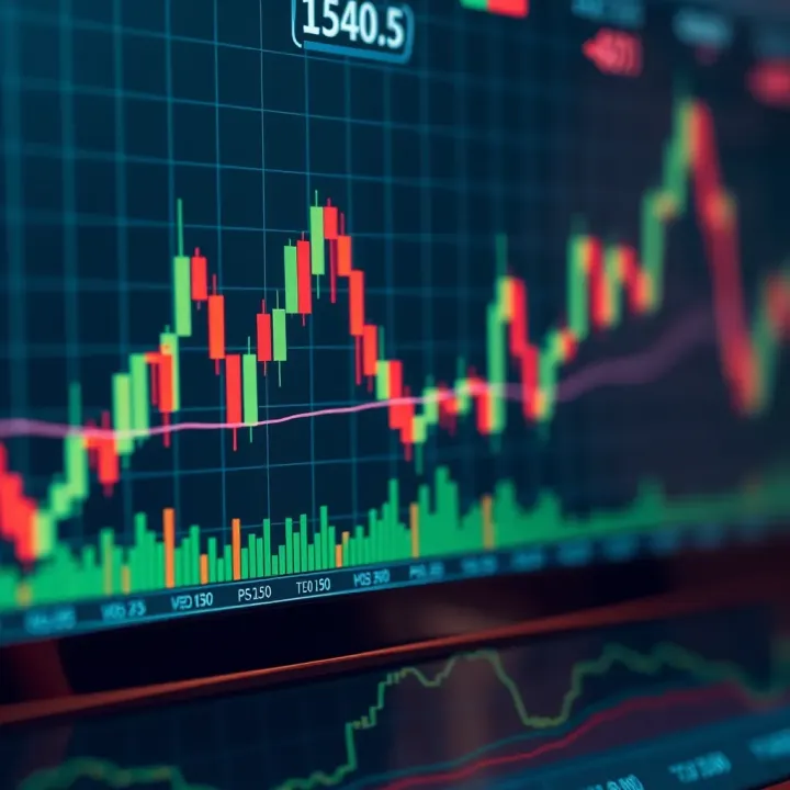 Graph illustrating common technical indicators such as moving averages and RSI on financial market data