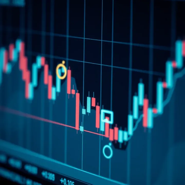 Japanese candlestick chart showing bullish and bearish patterns for financial analysis