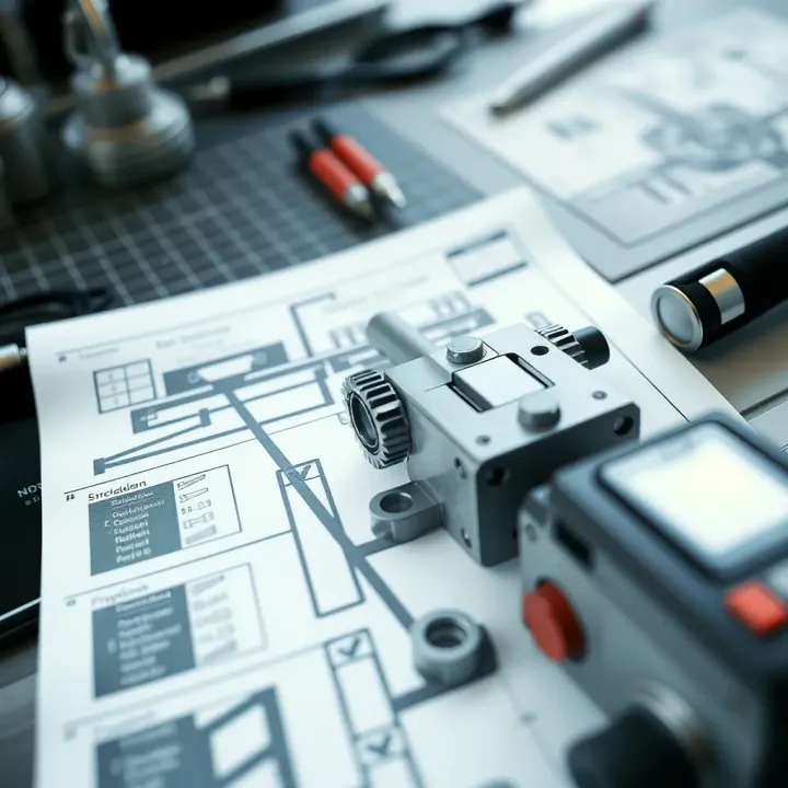 Detailed schematic showing structural analysis of industrial components with measurement annotations