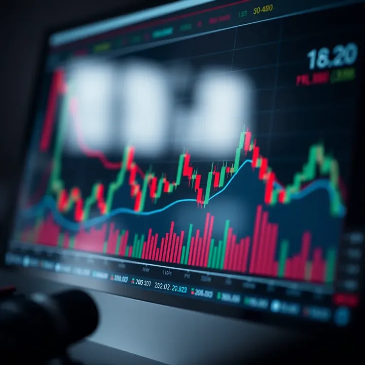 Price and Volume Trends in Technical Analysis Graph showing price and volume trends for financial assets to illustrate technical analysis