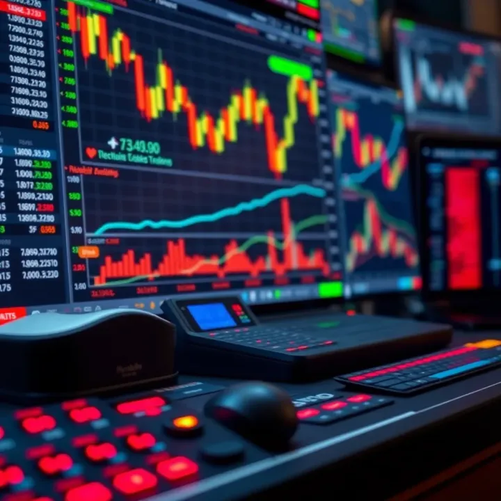 Technical Analysis Tools on Financial Platform with Charts Various technical analysis tools displayed on a digital financial platform with charts and indicators