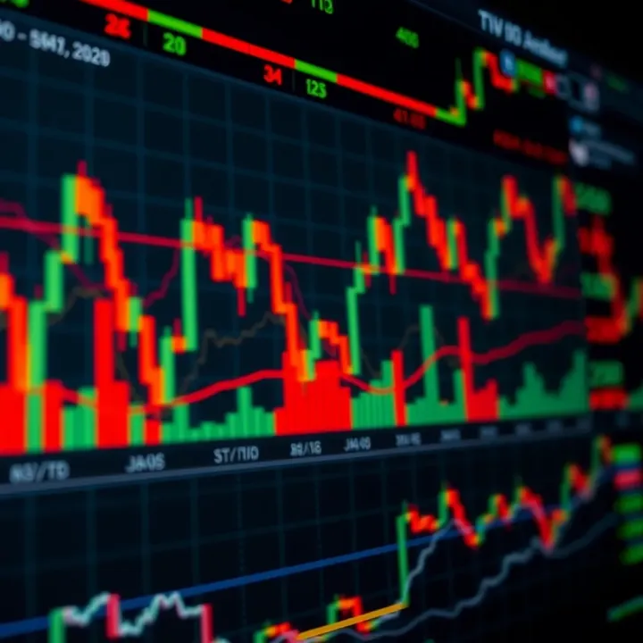 Chart displaying various technical indicators and price movements in financial trading