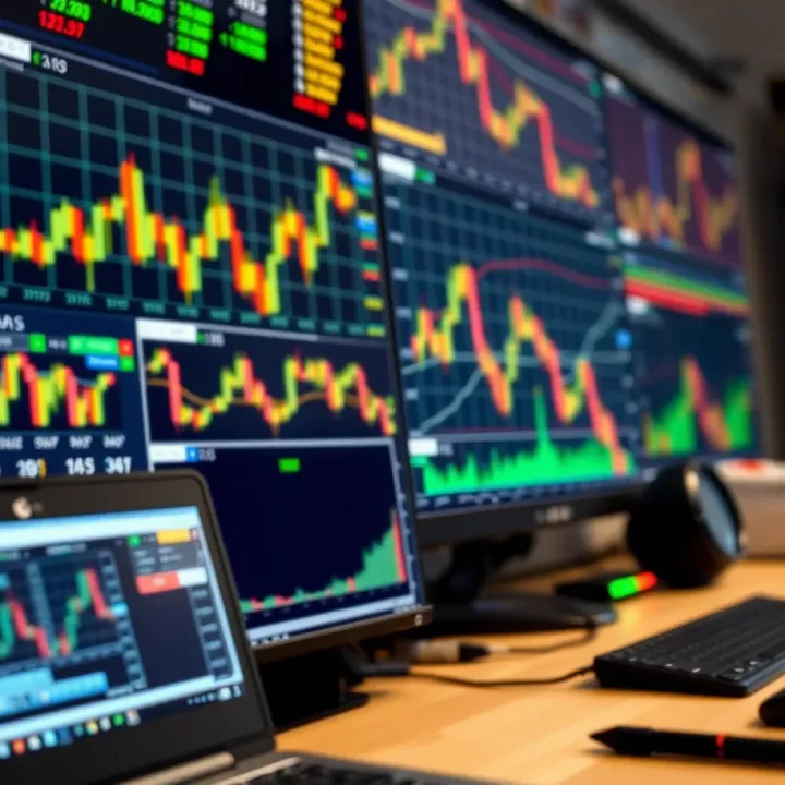 Technical Indicators and Tools for Market Analysis Trading workstation showing various technical indicators and graphical tools
