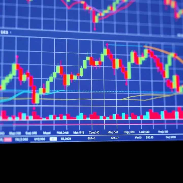 Detailed financial chart showing market trends and indicators
