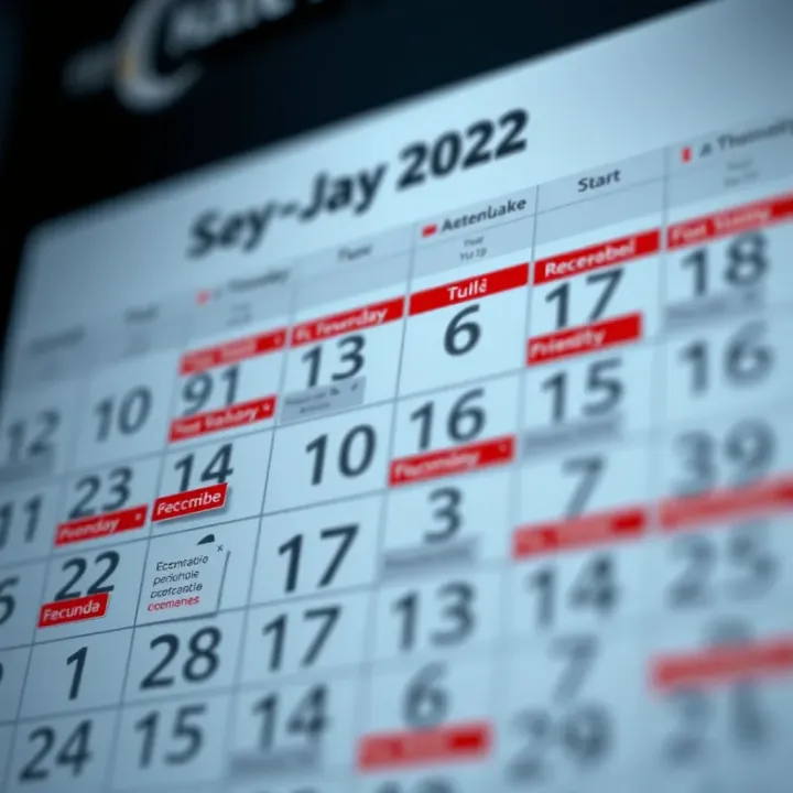 Illustration of a calendar with key economic events highlighted for the United States